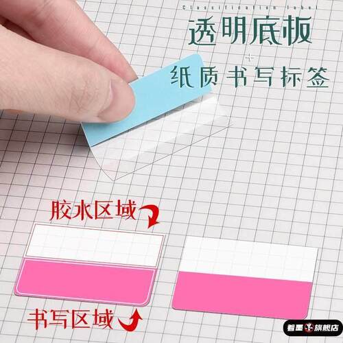 书签标记硬质索引贴索引贴小条笔记重点透明彩色指示贴办公用标记
