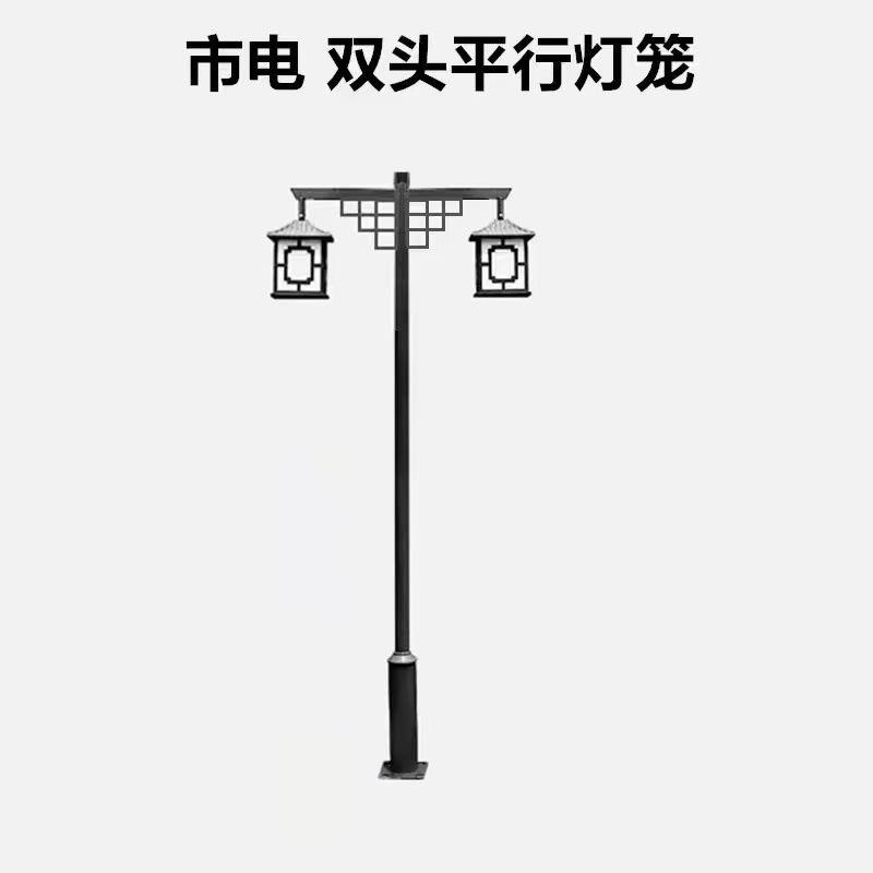 LED太阳能庭院灯户外仿古3米景观灯公园街道小区防水复古中式灯笼