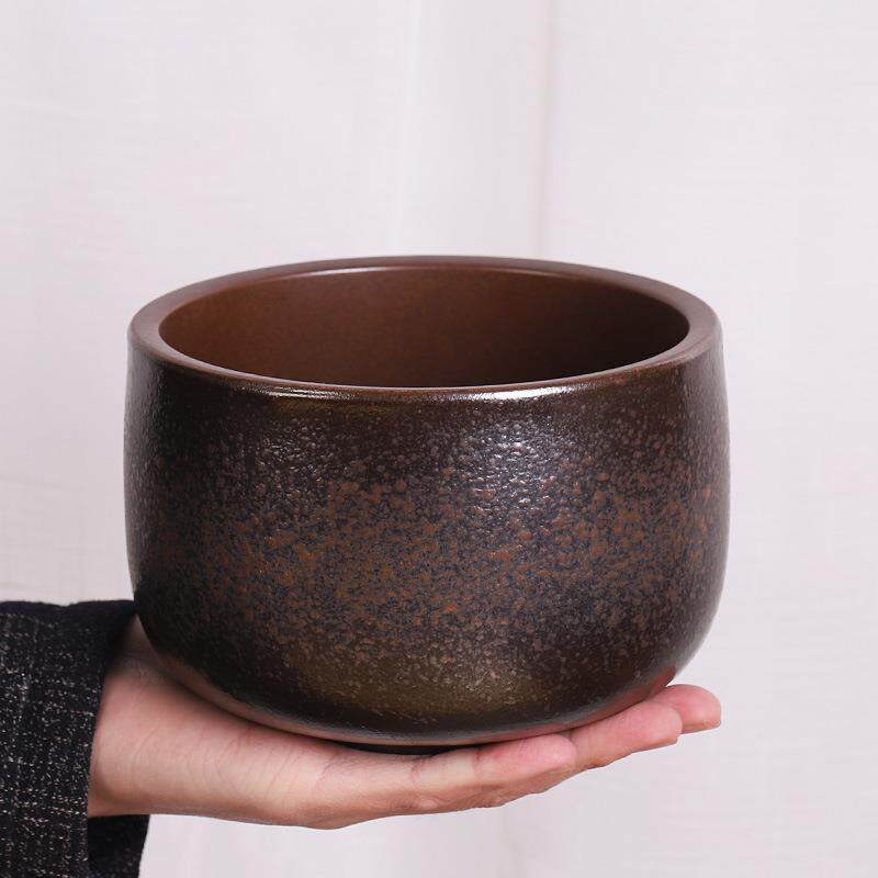 粗陶大茶洗水盂茶洗禅意日式超大号茶洗茶渣斗陶瓷文房陶瓷烟灰缸