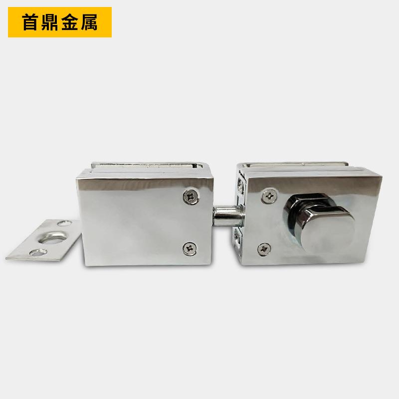 免开孔门锁浴卫隔断插捎锁玻璃门锁锌合金玻璃门夹玻璃门衡向锁