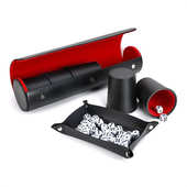 酒吧KTV5个装 多色筛子游戏杯静音绒衬带磁吸盖组合套 筛盅皮革套装