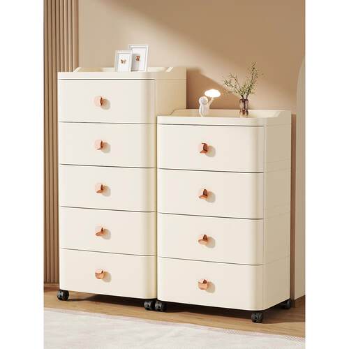 加厚抽屉式收纳柜家用客厅五斗柜卧室夹缝多层储物柜床头置物柜子