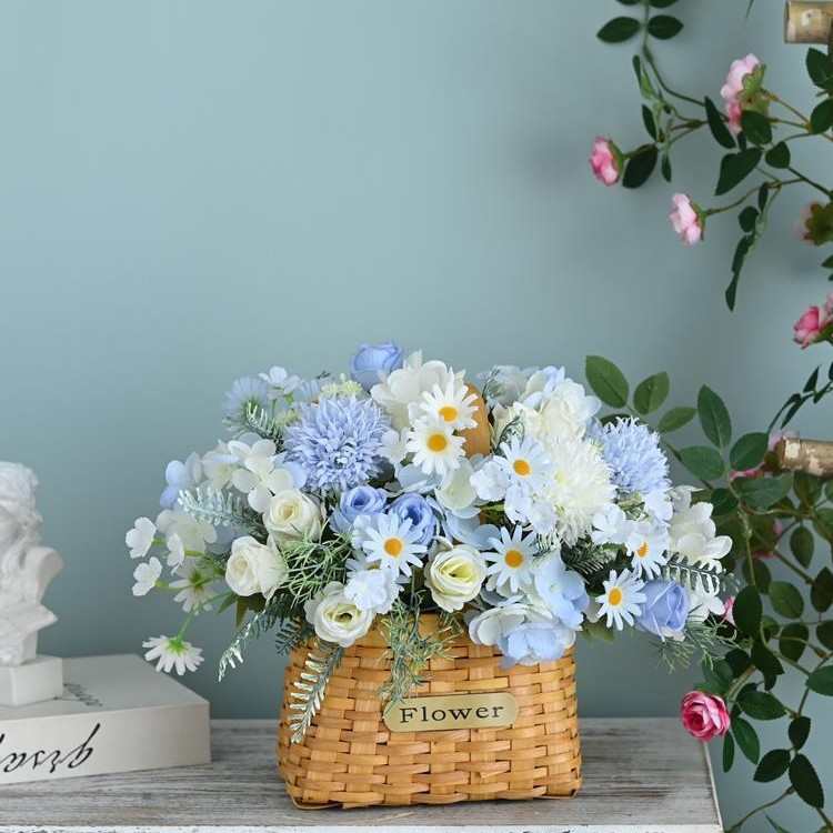 装饰花束花花茶几仿真花家居绢花摆摆件插花餐桌花塑料摆设客厅假