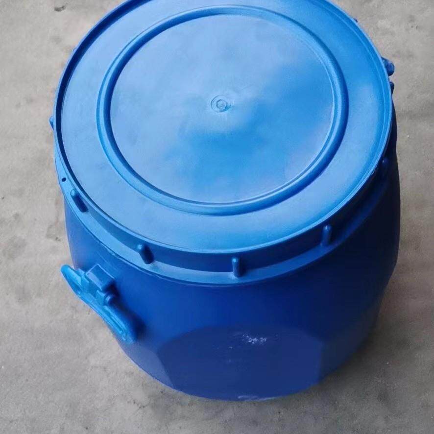 英墩塑料圆桶 法兰桶60L 铁箍桶 塑料桶 圆形 化工塑料桶60L升