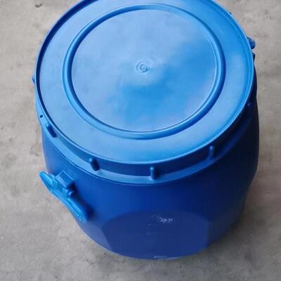 英墩塑料圆法兰工桶60L铁箍桶塑料桶圆形化塑XCN桶料桶60L升