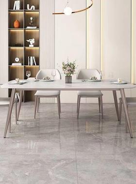 莫兰紫意式岩20049餐椅组板合现代简约小户桌型用长方家形餐桌椅