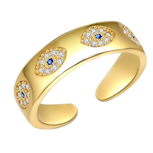 Demon Eye Blue Eye Opening Ring 恶魔之眼蓝眼睛开口戒指