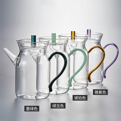 玻璃壶绿茶壶仿宋执壶耐高温可煮小壶红茶泡茶壶小宋壶简约花茶壶