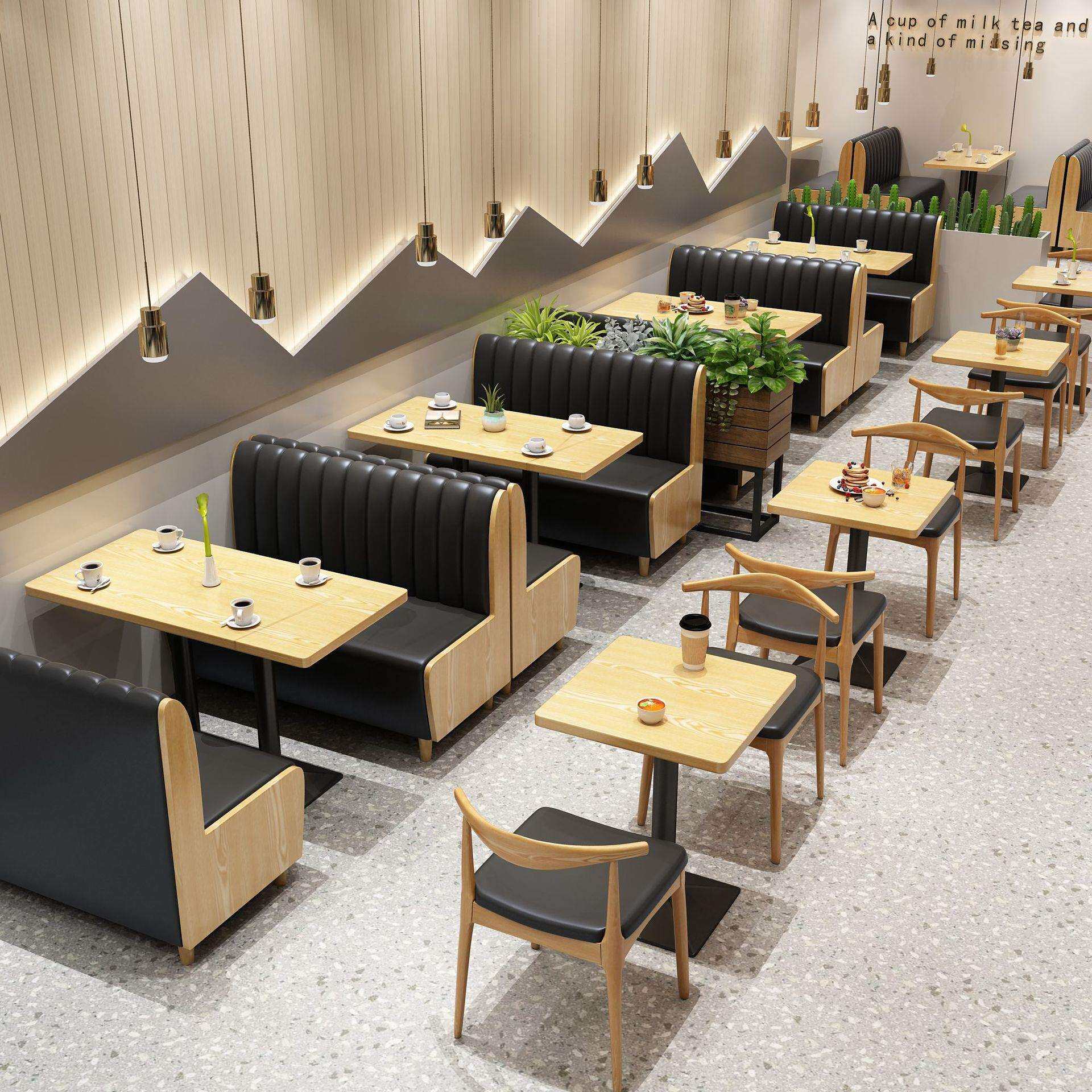 融合西餐厅靠墙卡座代沙发楼茶餐厅桌椅组合茶现中式佐致(收厅餐