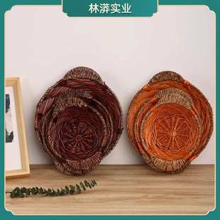 草耳篮砂锅垫隔热垫底座托盘防烫篮藤编篮耐高温煲仔篮柳编收纳筐
