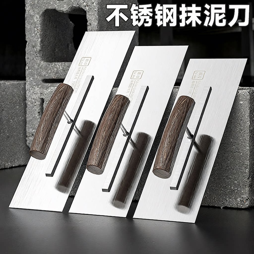 不锈钢泥抹子东北瓦工手工抹灰刀泥搓板抹泥刀砂浆弯把抹子灰抹子