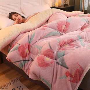 被被子双面羊羔羊毛芯被棉被绒绒棉被10斤加厚被全冬季保暖羽绒冬