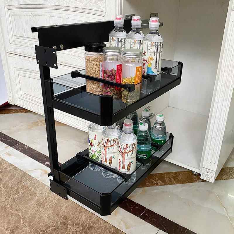 飞鸥拉篮厨房橱柜200侧装调味拉篮抽屉式窄调料拉篮厨柜置物架