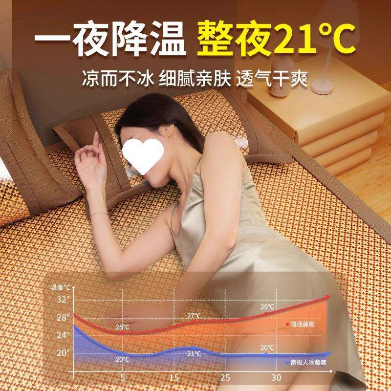 冰丝床笠款三件套宿舍藤草席子软