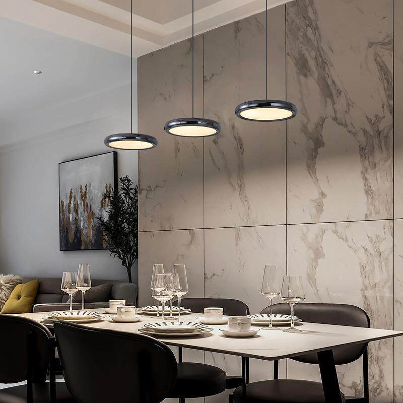 简约飞碟餐厅吊灯现代简约创意吧台三头极简卧室床头圆形吊线灯