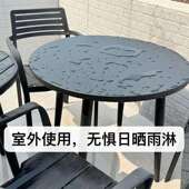户外咖啡奶碳钢铁艺小圆户外碳钢餐桌长方桌店休闲外摆阳桌子台家