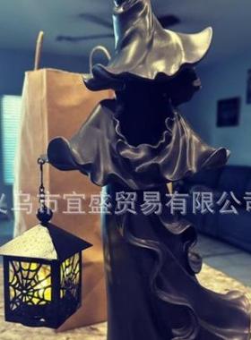 万圣节女巫幽灵摆件家居led装饰品摆件设计恐怖氛围提灯幽灵