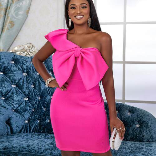 Single shoulder lotus leaf edge high waisted plus size
