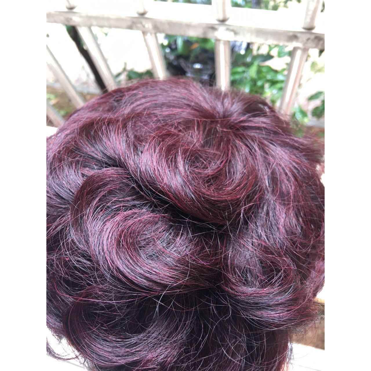 高档包邮演花出表演真假发中老年人发假发妈妈女士短卷奶发套奶白