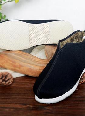 正品加步隆升棉鞋冬季绒保暖加厚老北京布手工男千层底男鞋士休闲