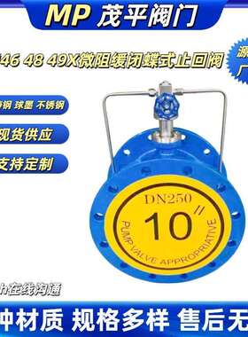 HH46X-10球墨铸铁微阻缓闭蝶式止回阀法兰连接
