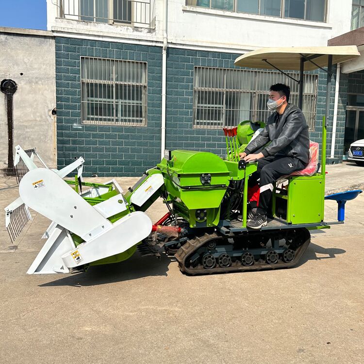 0大豆多功能小型收割机 国补小型稻谷收割链轨机 半喂入型