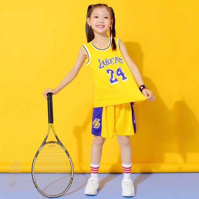湖人队科比24号8号v领圆领詹姆斯6号23号背心儿童幼儿篮球服套装