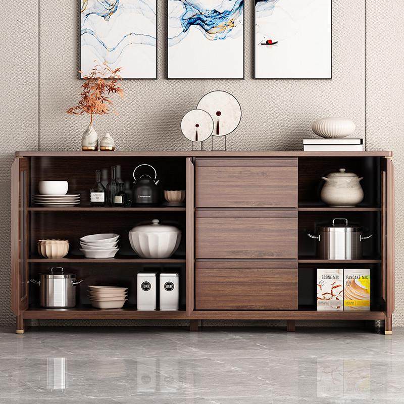 新中式实木杠餐边柜现代简约酒柜茶水柜收纳柜一体靠墙储物柜客厅,住宅家具,餐边柜,淘宝优惠券,粉丝福利购,淘宝优惠卷