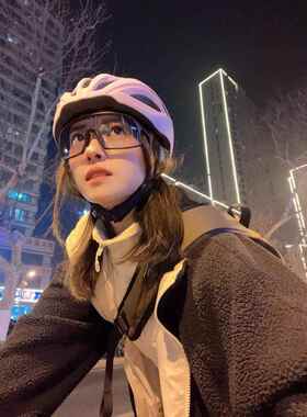 方形大脸夜骑变色墨镜骑行眼镜女款日夜两用自行车防风太阳眼镜男