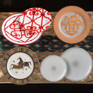 陶瓷盘子骨瓷西餐盘家用牛排盘餐厅圆形平盘创意菜盘乔迁送礼 欧式