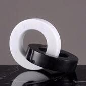 北欧风格 饰品摆设 摆件样板房家居客厅电视柜双环扣大理石创意小装