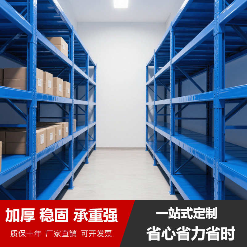 仓储货架批发库房门店置物架蓝色储物多层铁架仓库灰色展示货架厂