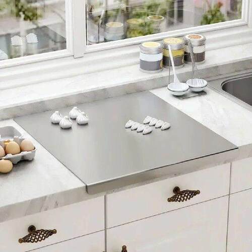 Stainless Steel Cutting Board With Lip Countertop Protector