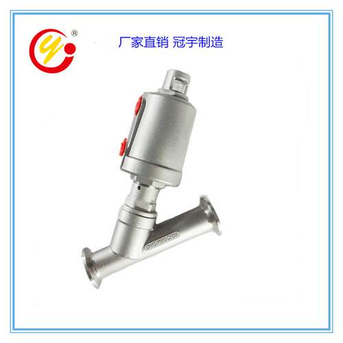 厂家供应快装卡套连接气动阀4分不锈钢Y型常闭快装角座阀流量控制