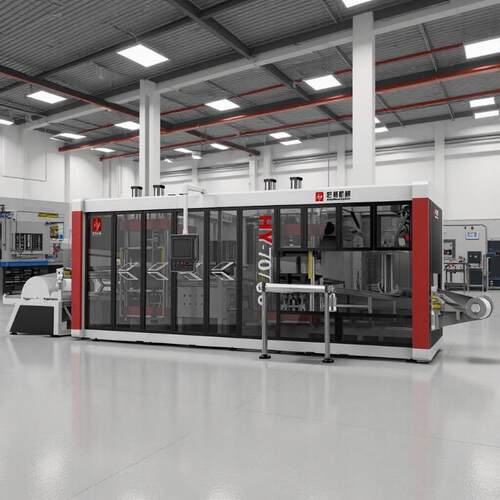 厂家直销一次性快餐盒全自动智能高速吸塑正负压塑料成型一体机