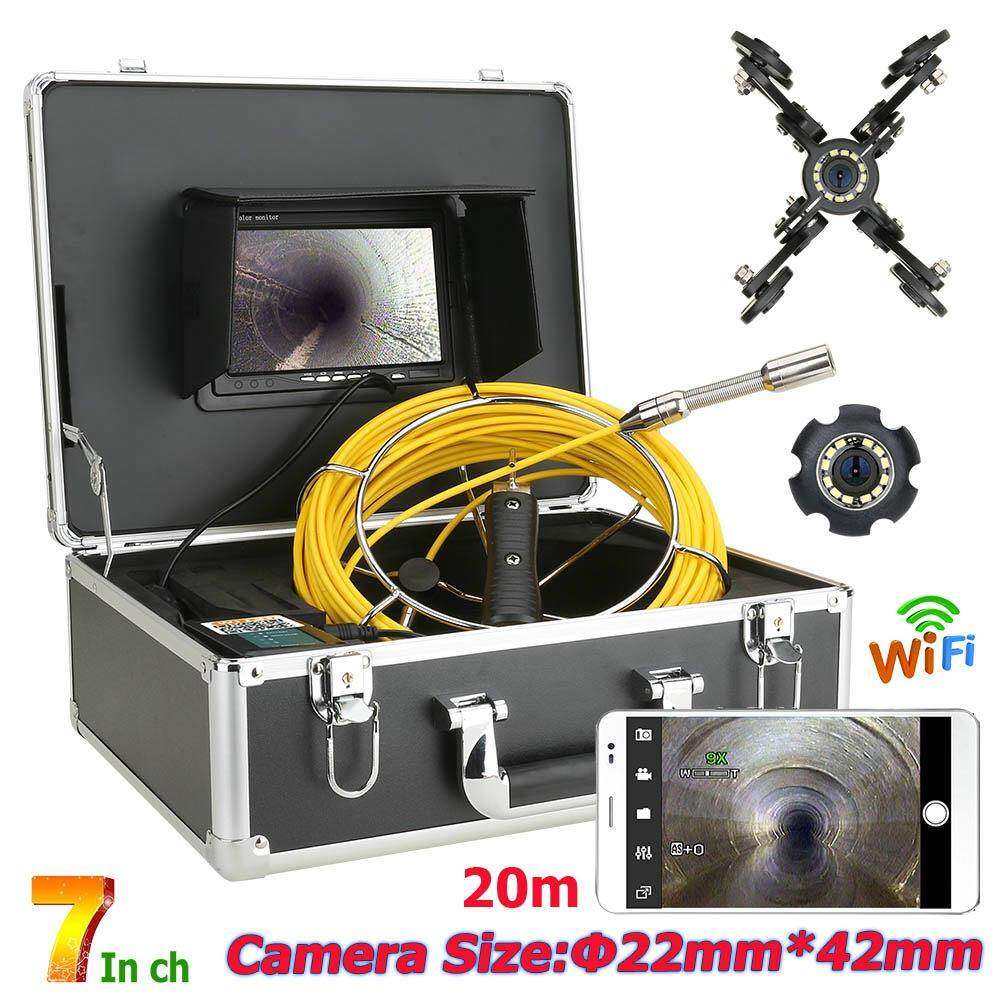 现货供应WIFI热点管道摄像机7英寸监视器20M管道检查摄像机井下内