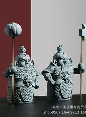 新款直销新中式门神摆件家居装饰品客厅门口茶艺玄关电视柜书房哼