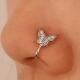 nose perforated clip ring Butterfly shaped non
