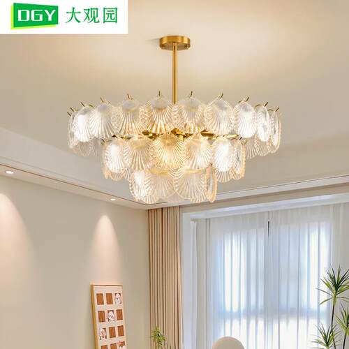 卧室吊灯法式轻奢大气现代简约餐厅房间客厅灯水晶灯中山灯具413L