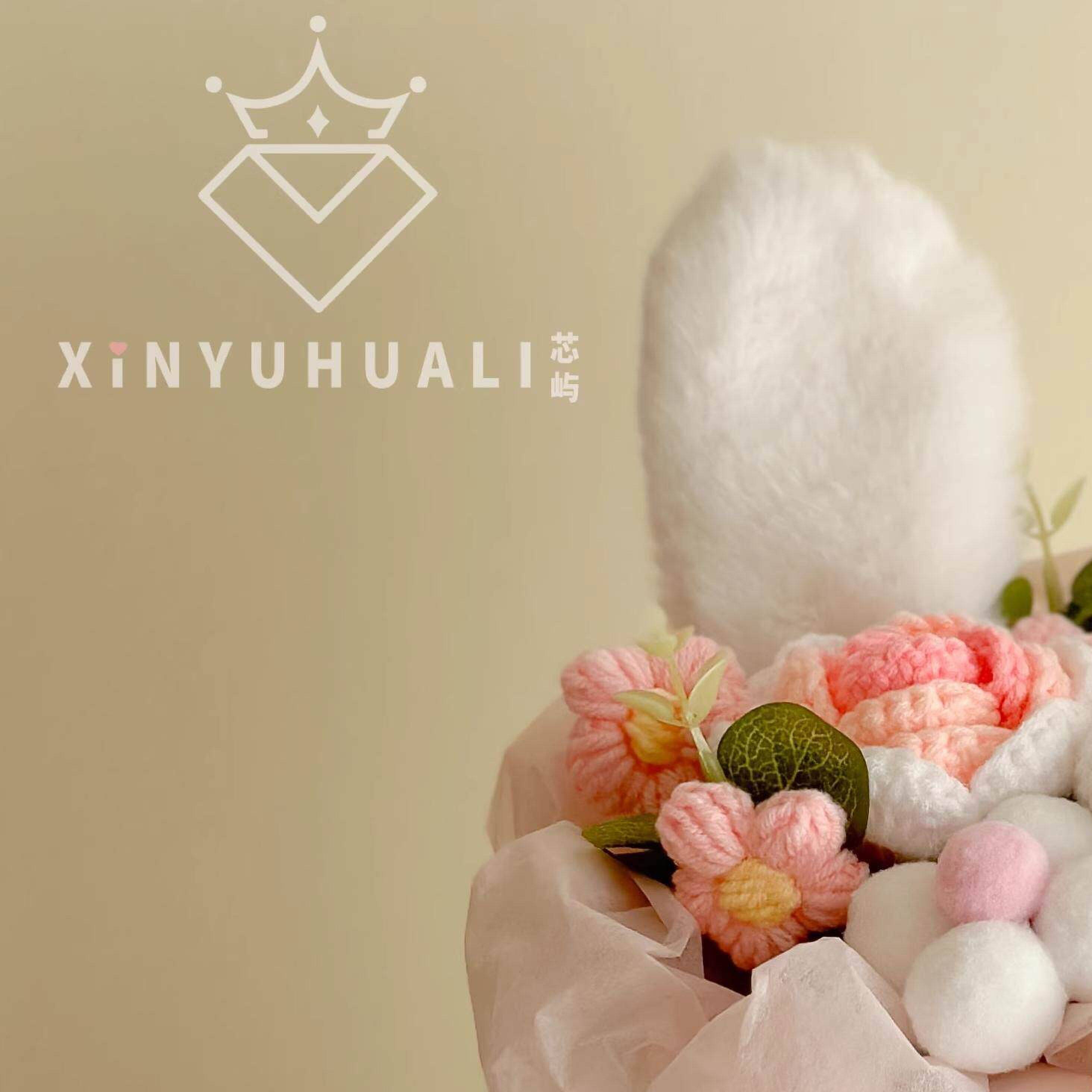 成品手工编织毛线针织兔子花束送女友闺蜜订婚三八女神节生日礼物