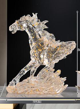 透明马头抽象艺术工艺品电视柜酒柜软装饰品摆件办公室样板房摆设