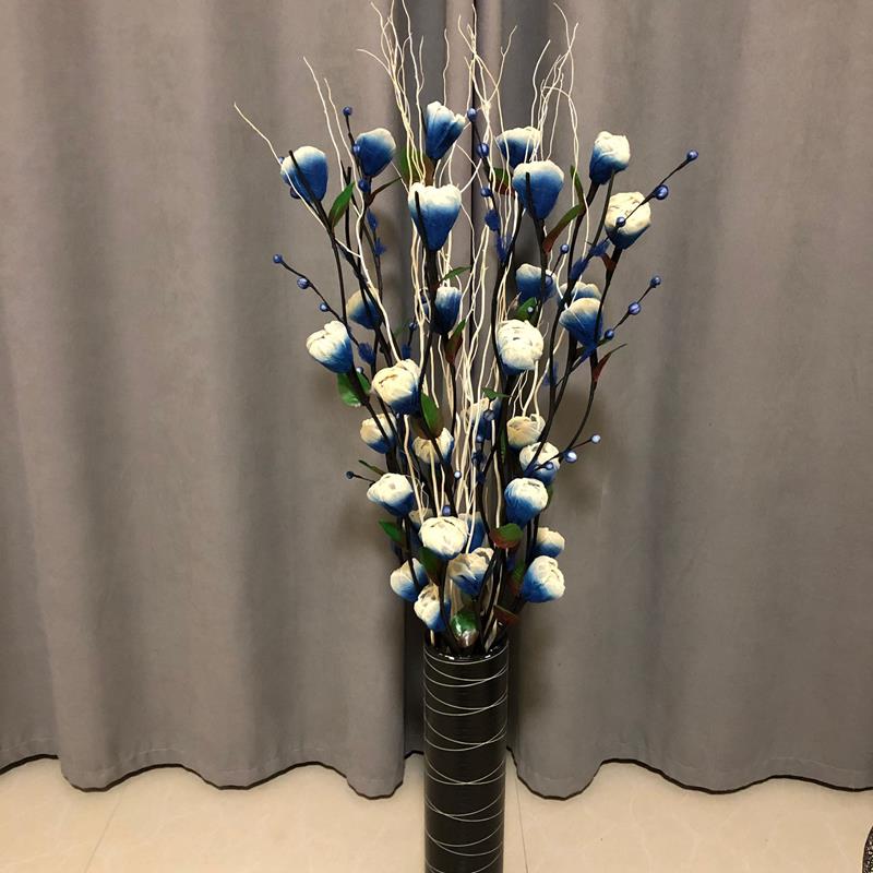 天台ltao5570华莲脉落地仿真花客厅花艺瑰干花室瓶内叶装玫饰花套
