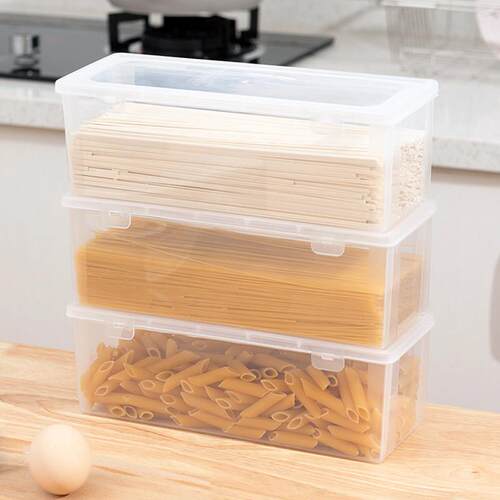 面 面条收纳盒长方形塑料冰箱厨房食品级密封盒保鲜盒带盖子杂粮