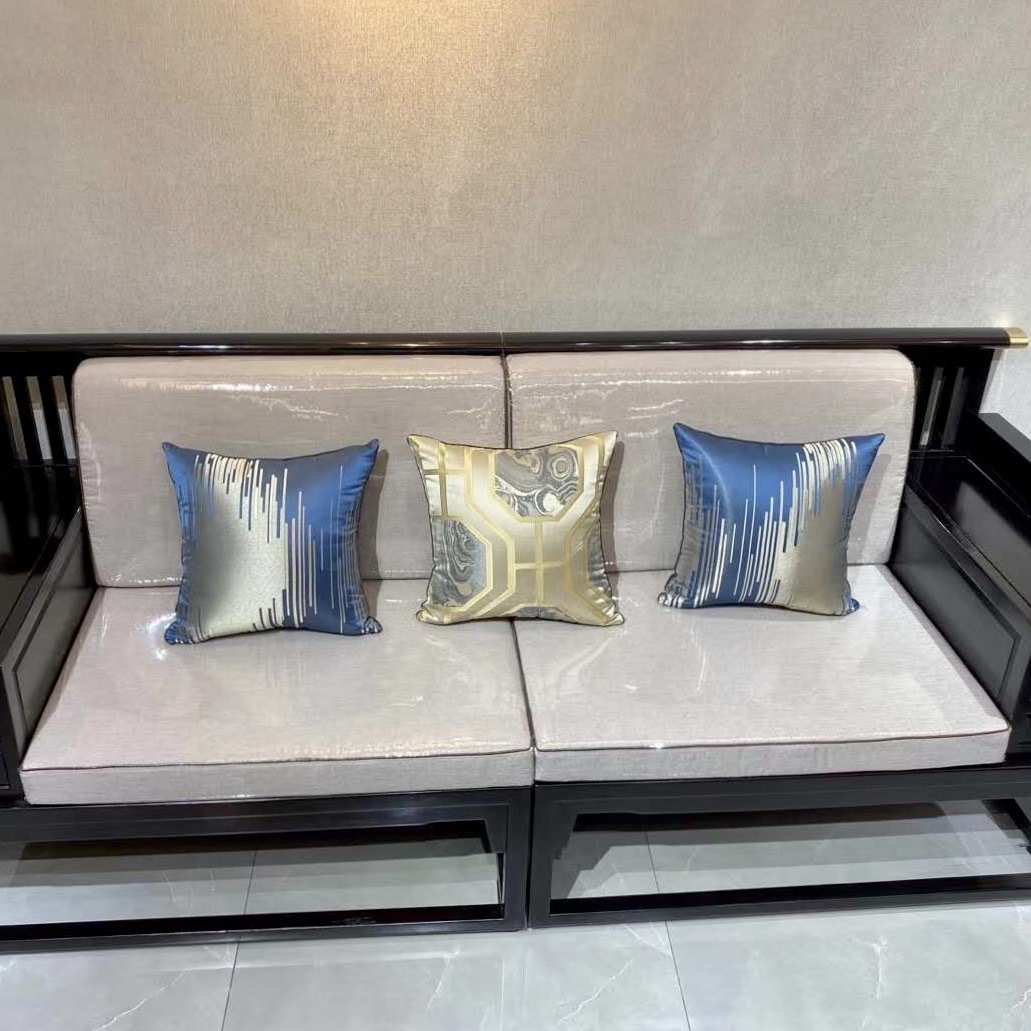 提花巾面料现代床尾抱旗桌中式坐垫面料窗帘高精密布料沙发垫枕新