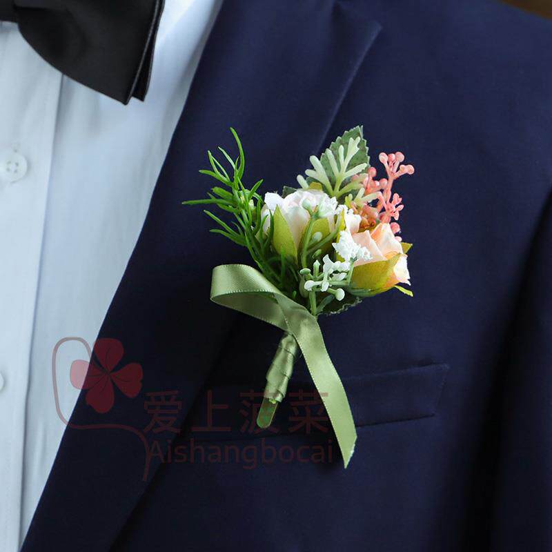 小主持人襟花男童礼服毕业胸花男士西装儿童彷真花新郎结婚礼伴郎