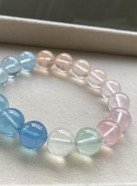 新品天然摩根石手链男女款单圈圆珠手串精美流行珠链珠串规格12.4