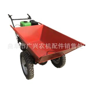 双轮汽油手推车山地果园手推工程车手扶汽油小推车四轮车