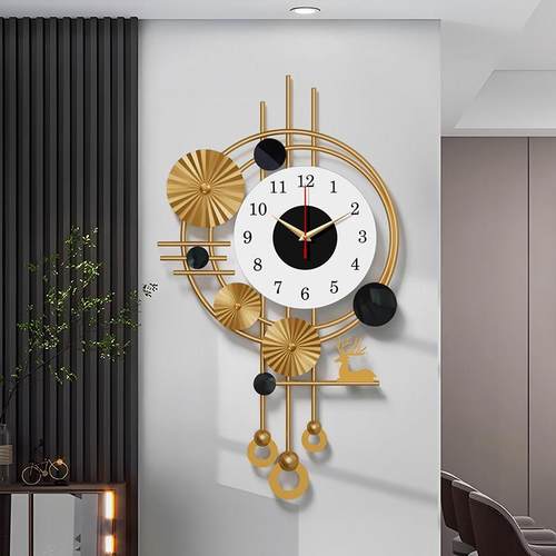 现代简约轻奢挂钟创意餐厅墙面装饰时钟2025新款钟表客厅高级挂墙