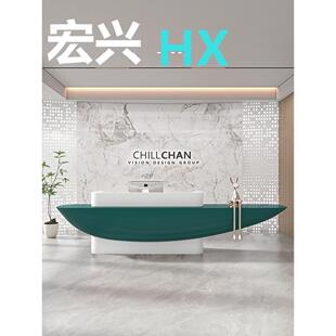 简约公司前台接待台高端服装店收银台现代美容院酒店烤漆吧台前台