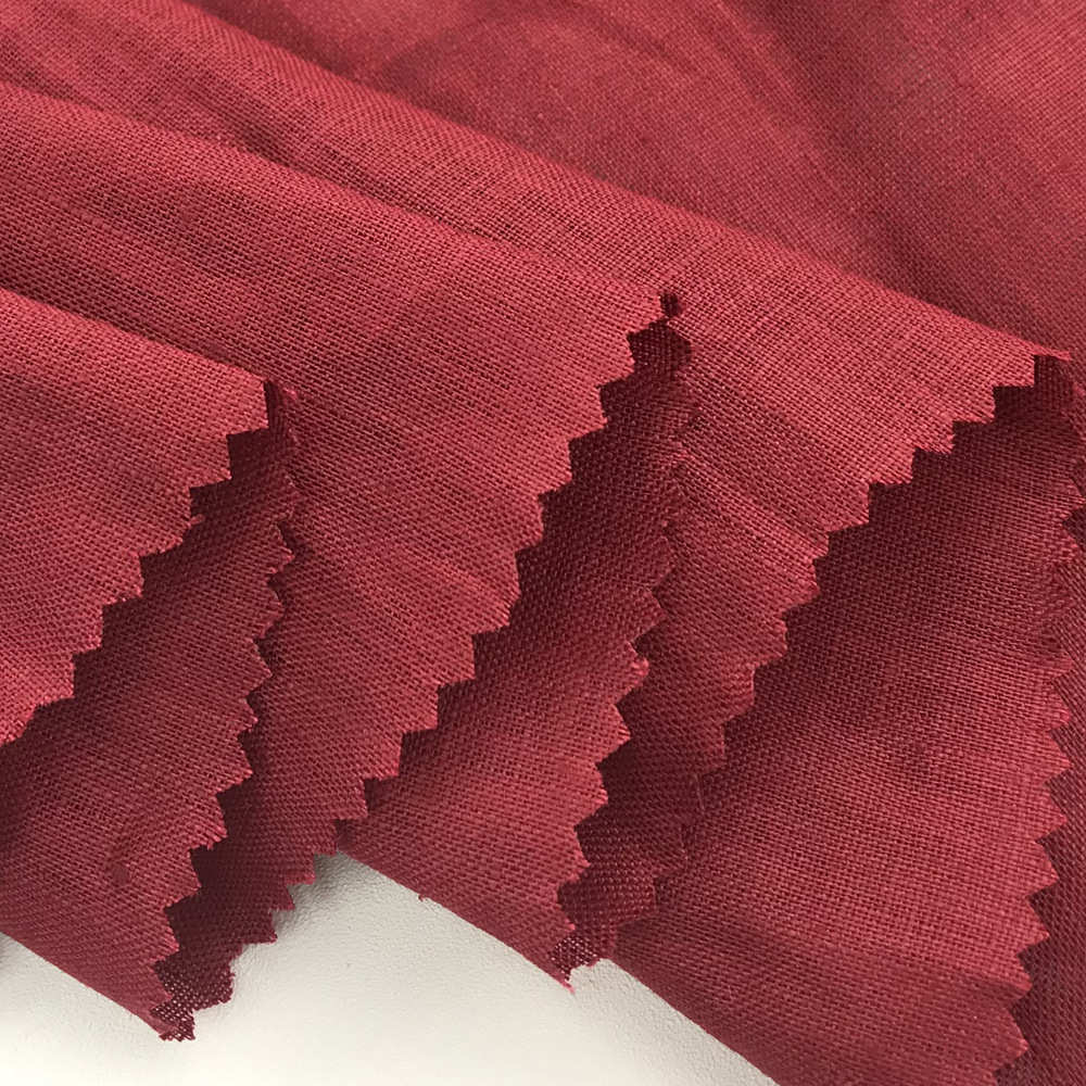 薄纯亚麻布料 纯色透气童装休闲服装麻布 厨房餐布窗帘家居面料